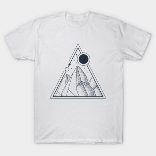 Mountains. Double Exposure. Geometric Style T-Shirt